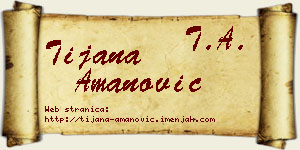 Tijana Amanović vizit kartica